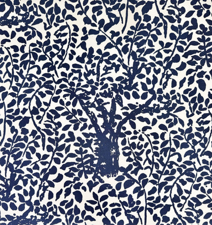 China Seas Fabric: Arbre de Matisse - Custom Navy on White Suncloth (OUTDOOR)