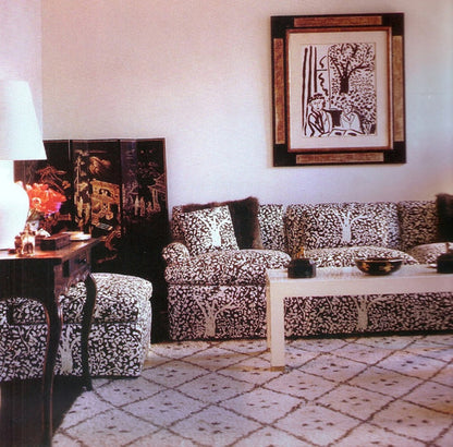 China Seas Fabric: Arbre De Matisse - White on Tinted Custom Linen