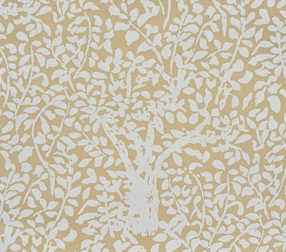 China Seas Fabric: Arbre De Matisse - White on Tinted Custom Linen