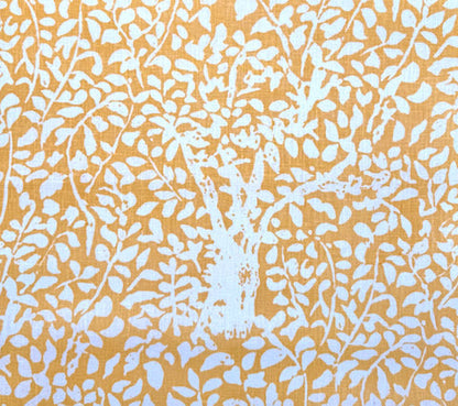 China Seas Fabric: Arbre de Matisse Reverse - Inca Gold on Tinted 100% Linen