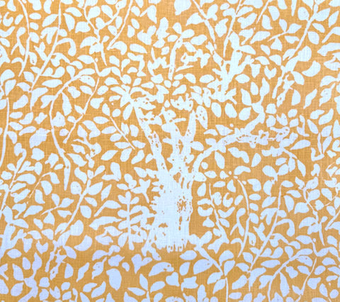 China Seas Fabric: Arbre de Matisse Reverse - Inca Gold on Tinted 100% Linen