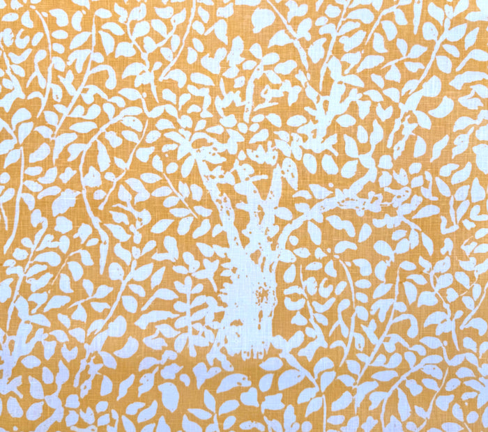 China Seas Fabric: Arbre de Matisse Reverse - Inca Gold on Tinted 100% Linen