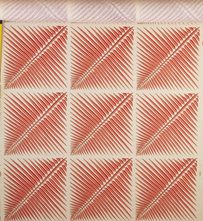 China Seas Fabric: Bahama Palm - Custom Multi Terracotta on Oyster 100% Linen