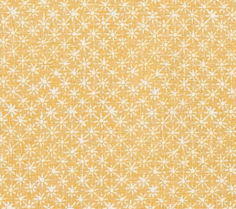 China Seas Fabric: Balinese Star - Custom Inca Gold on White 100% Linen