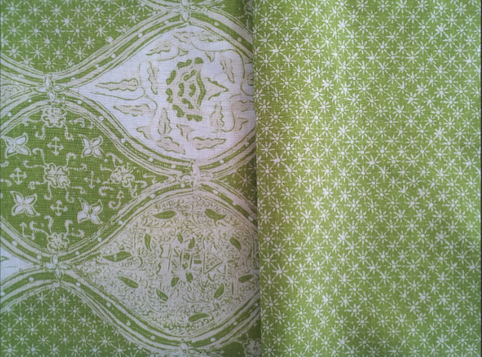 China Seas Fabric: Balinese Star - Custom Inca Gold on White 100% Linen
