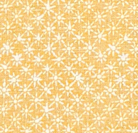 China Seas Fabric: Balinese Star - Custom Inca Gold on White 100% Linen