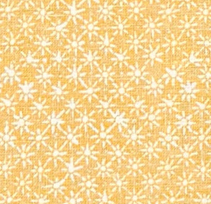 China Seas Fabric: Balinese Star - Custom Inca Gold on White 100% Linen