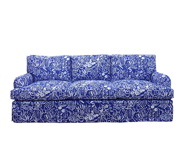 China Seas Fabric: Bonaire II - Custom Royal Blue on White Suncloth (OUTDOOR)