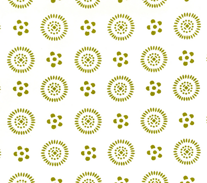 China Seas Fabric: Cecil - Custom Jungle Green on White 100% Cotton / Sateen