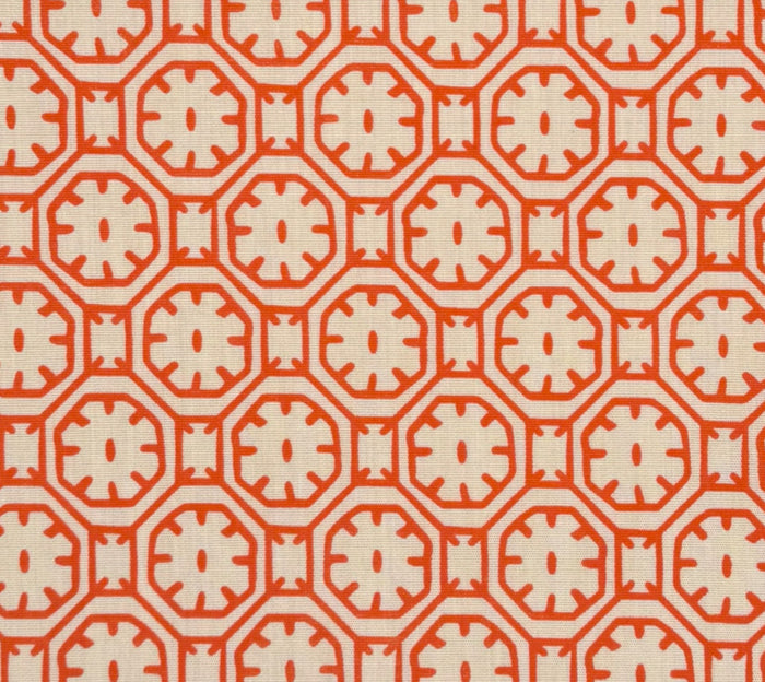 China Seas Fabric: Ceylon Batik - Orange on Vellum Suncloth (OUTDOOR)