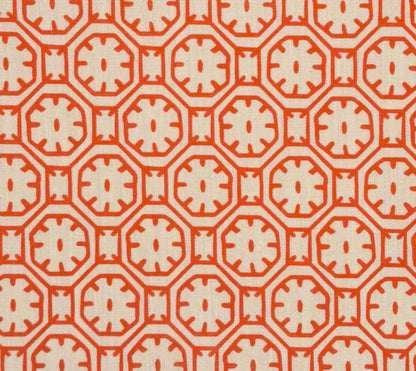 China Seas Fabric: Ceylon Batik - Orange on Vellum Suncloth (OUTDOOR)