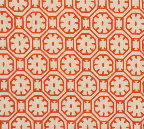 China Seas Fabric: Ceylon Batik - Orange on Vellum Suncloth (OUTDOOR)