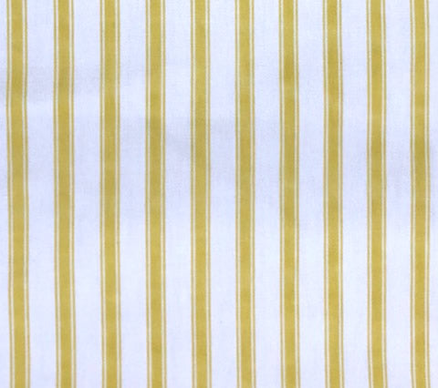 China Seas Fabric: Chapelle Stripe - Yellow on White 100% Cotton Sateen