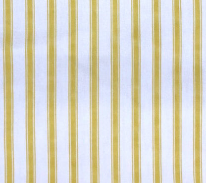 China Seas Fabric: Chapelle Stripe - Yellow on White 100% Cotton Sateen