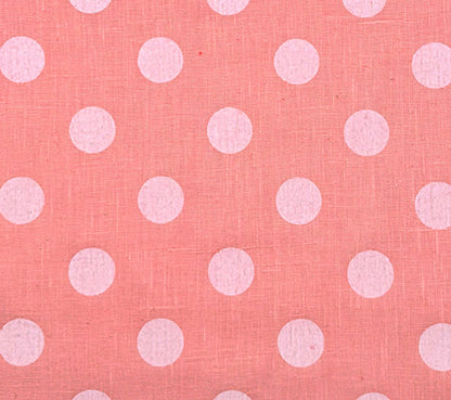 China Seas Fabric: Charade - Custom Color / Ground - White Dots on Pink Belgian Linen / Cotton
