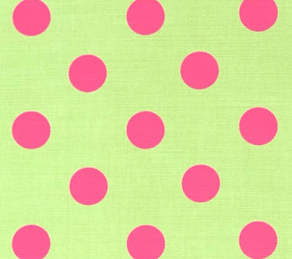 China Seas Fabric: Charade - Custom Lime Green / Pink Dots on Belgian Linen / Cotton