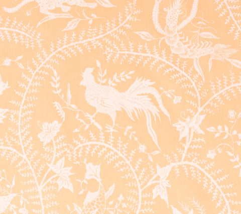 China Seas Fabric: Cirebon - Custom White on Apricot Hotel-Quality 100% Cotton Sateen