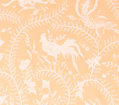 China Seas Fabric: Cirebon - Custom White on Apricot Hotel-Quality 100% Cotton Sateen