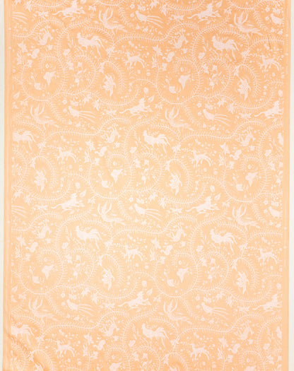 China Seas Fabric: Cirebon - Custom White on Apricot Hotel-Quality 100% Cotton Sateen