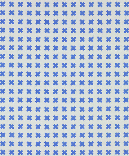 China Seas Fabric: Cross Check - Custom Sky Blue on Tan 100% Linen