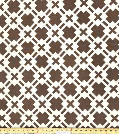 China Seas Fabric: Donovan - Custom Brown on Tan 100% Linen