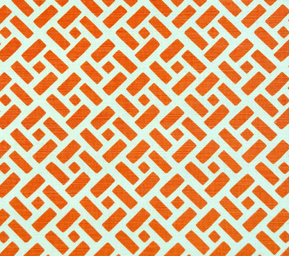 China Seas Fabric: Edo - Custom Orange on Tinted Belgian Linen / Cotton
