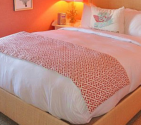 China Seas Fabric: Edo - Custom Orange on Tinted Belgian Linen / Cotton