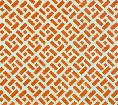 China Seas Fabric: Edo - Custom Orange on Tinted Belgian Linen / Cotton