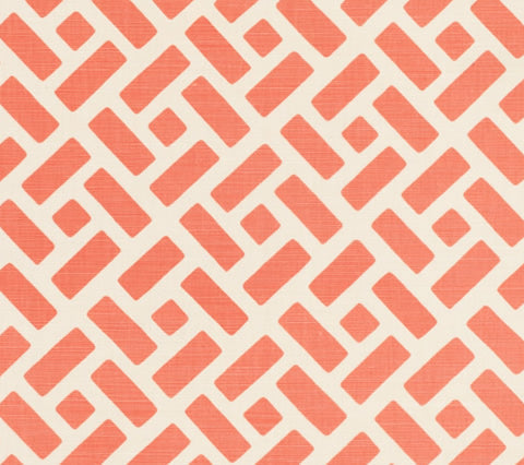China Seas Fabric: Edo Grande - Custom New Shrimp on Tinted Belgian Linen / Cotton
