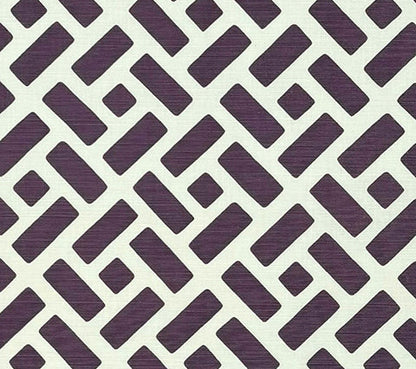 China Seas Fabric: Edo Grande - Custom Purple on Tinted Belgian Linen / Cotton