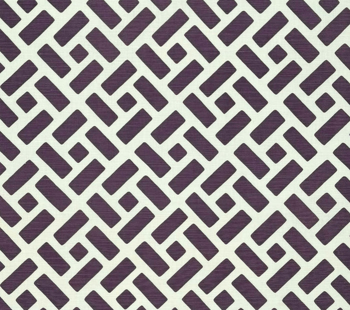 China Seas Fabric: Edo Grande - Custom Purple on Tinted Belgian Linen / Cotton