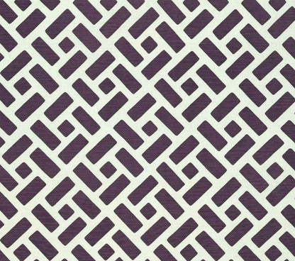 China Seas Fabric: Edo Grande - Custom Purple on Tinted Belgian Linen / Cotton