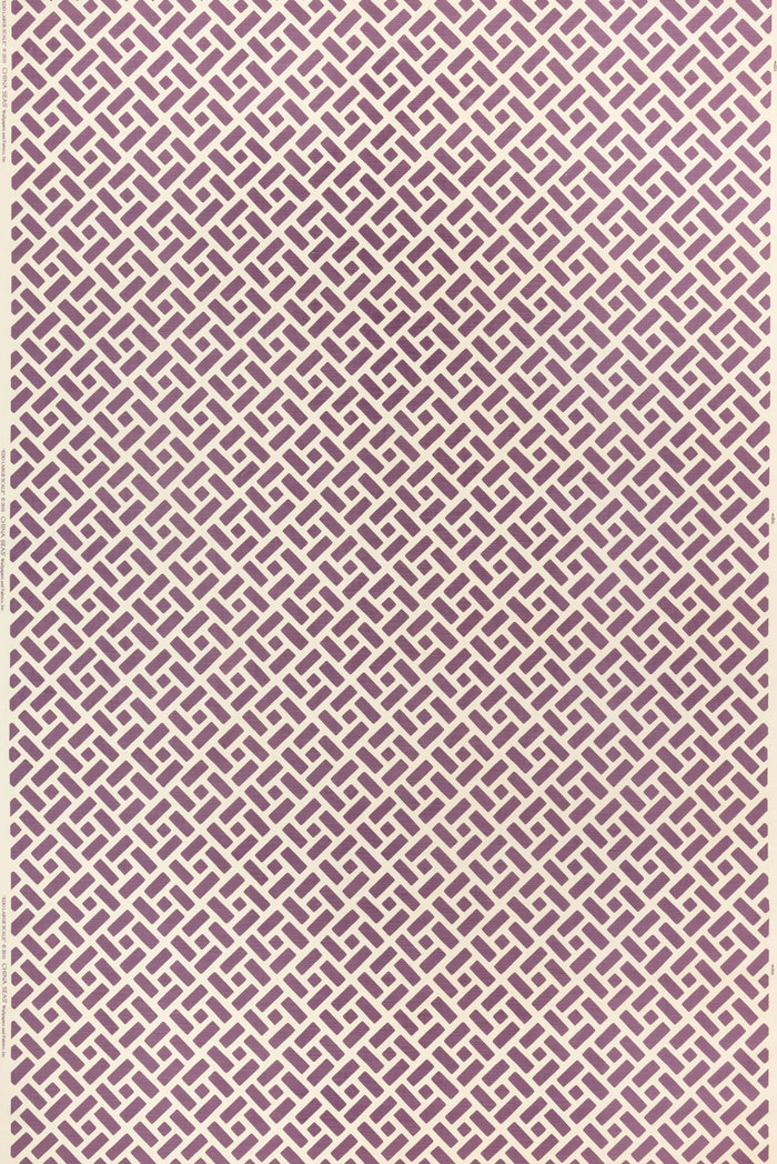 China Seas Fabric: Edo Grande - Custom Purple on Tinted Belgian Linen / Cotton