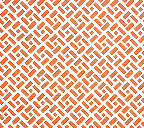 China Seas Fabric: Edo II - Custom New Shrimp on White Belgian Linen / Cotton (Copy)