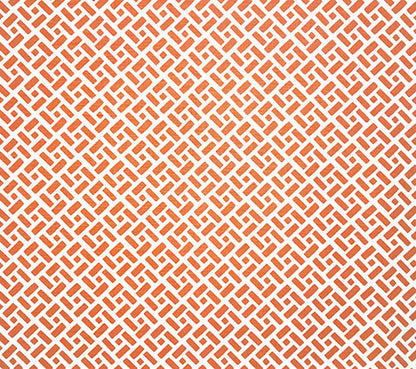 China Seas Fabric: Edo II - Custom New Shrimp on White Belgian Linen/Cotton