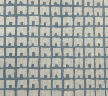 China Seas Fabric: Fez Background - Custom Cadet Blue on Tan 100% Linen