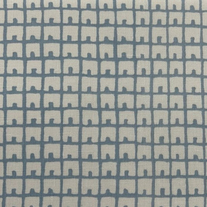 China Seas Fabric: Fez Background - Custom Cadet Blue on Tan 100% Linen