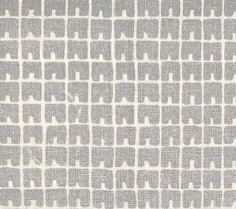 China Seas Fabric: Fez II - Custom Silver Metallic on White 100% Linen