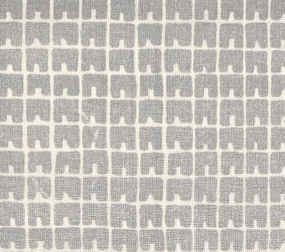 China Seas Fabric: Fez II - Custom Silver Metallic on White 100% Linen