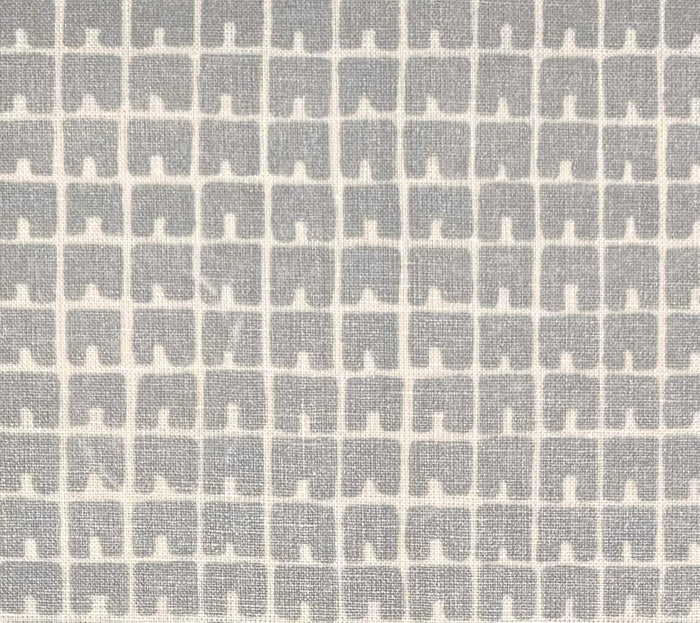China Seas Fabric: Fez II - Custom Silver Metallic on White 100% Linen