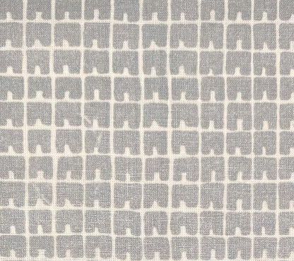 China Seas Fabric: Fez II - Custom Silver Metallic on White 100% Linen
