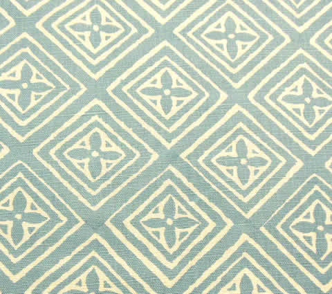 China Seas Fabric: Fiorentina - Custom Turquoise on Tinted 100% Linen