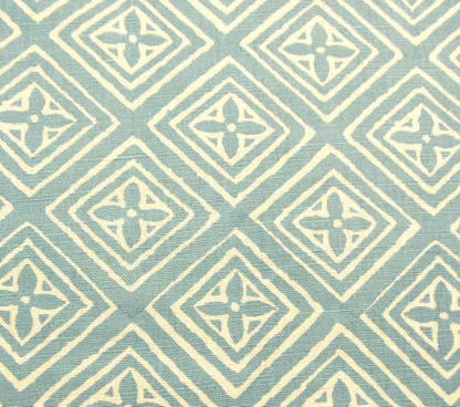 China Seas Fabric: Fiorentina - Custom Turquoise on Tinted 100% Linen