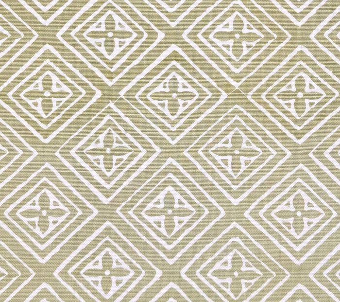 China Seas Fabric: Fiorentina Custom Celadon on Tinted Belgian Linen / Cotton