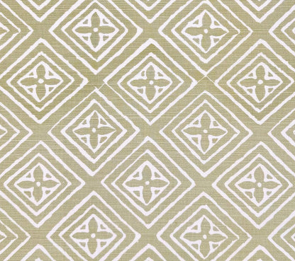 China Seas Fabric: Fiorentina Custom Celadon on Tinted Belgian Linen / Cotton