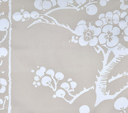 China Seas Fabric: Hawthorne - Custom New Beige on White Cotton Sateen