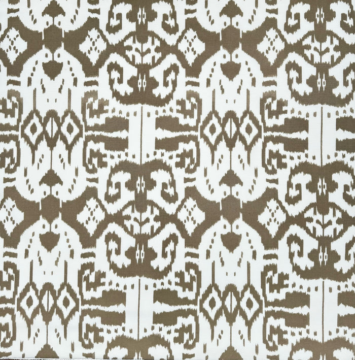 China Seas Fabric: Island Ikat - Custom Greige on Tinted Belgian Linen / Cotton