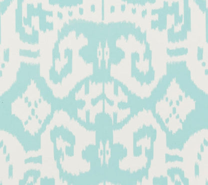 China Seas Fabric: Island Ikat - Custom Pale Aqua on White Suncloth