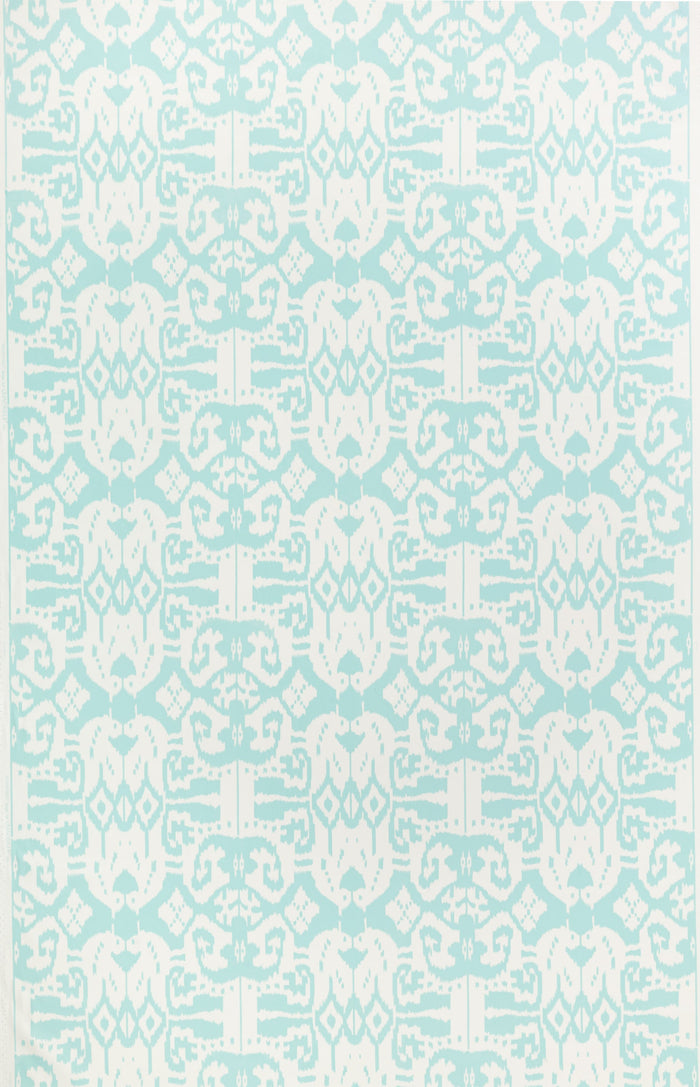 China Seas Fabric: Island Ikat - Custom Pale Aqua on White Suncloth