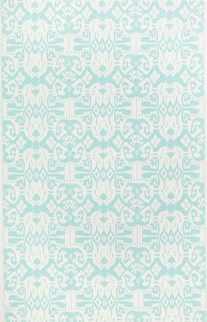 China Seas Fabric: Island Ikat - Custom Pale Aqua on White Suncloth